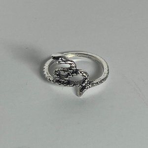 Y2K Skater Snake Silver Ring